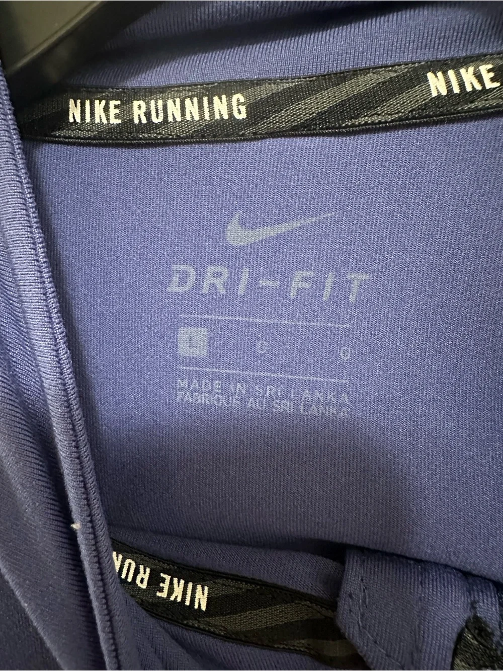 Nike Element Dri-Fit Running Womens Large 1/2 Zip Pullover Purple Long Sleeve